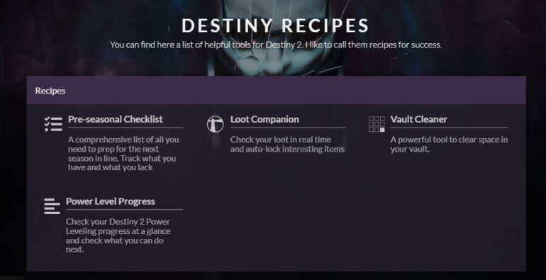 Destiny Recipes