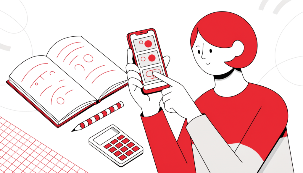 Student scanning a handwritten maths equation with a phone that shows step-by-step solutions